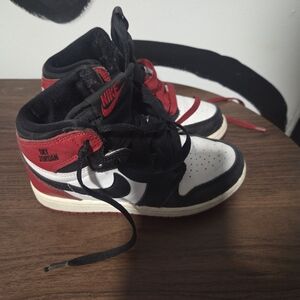 Nike Air Jordan Kids Shoes - Black, Red, and White